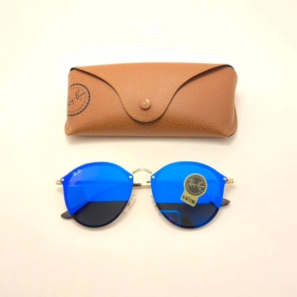 Ocean-Blue Blaze Round RayBan
